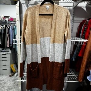 a new day Tan and Gray Colorblock Cardigan